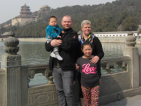 Aaron, Jóhann, Hanna og Tanya í Beijing